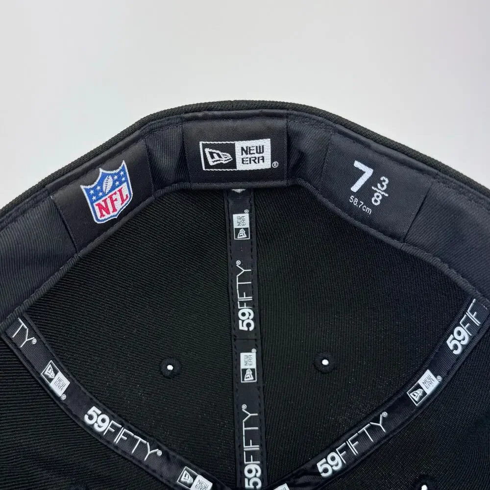 New Era Baltimore Ravens Black 2025 NFL 59FIFTY A Frame Fitted Hat 7 3/8 NEW